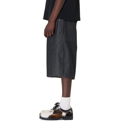 "aziza" black raw Jorts 02