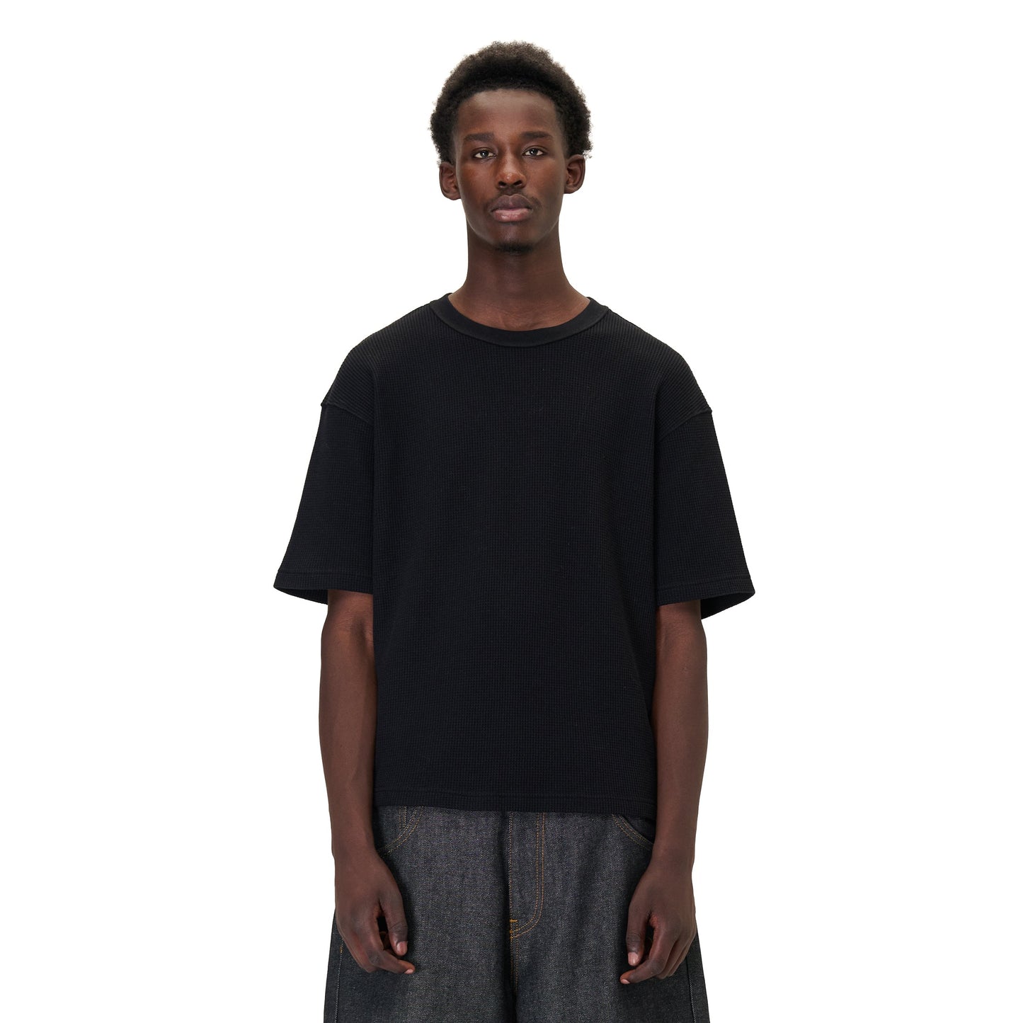 "aziza" waffle T Shirt black