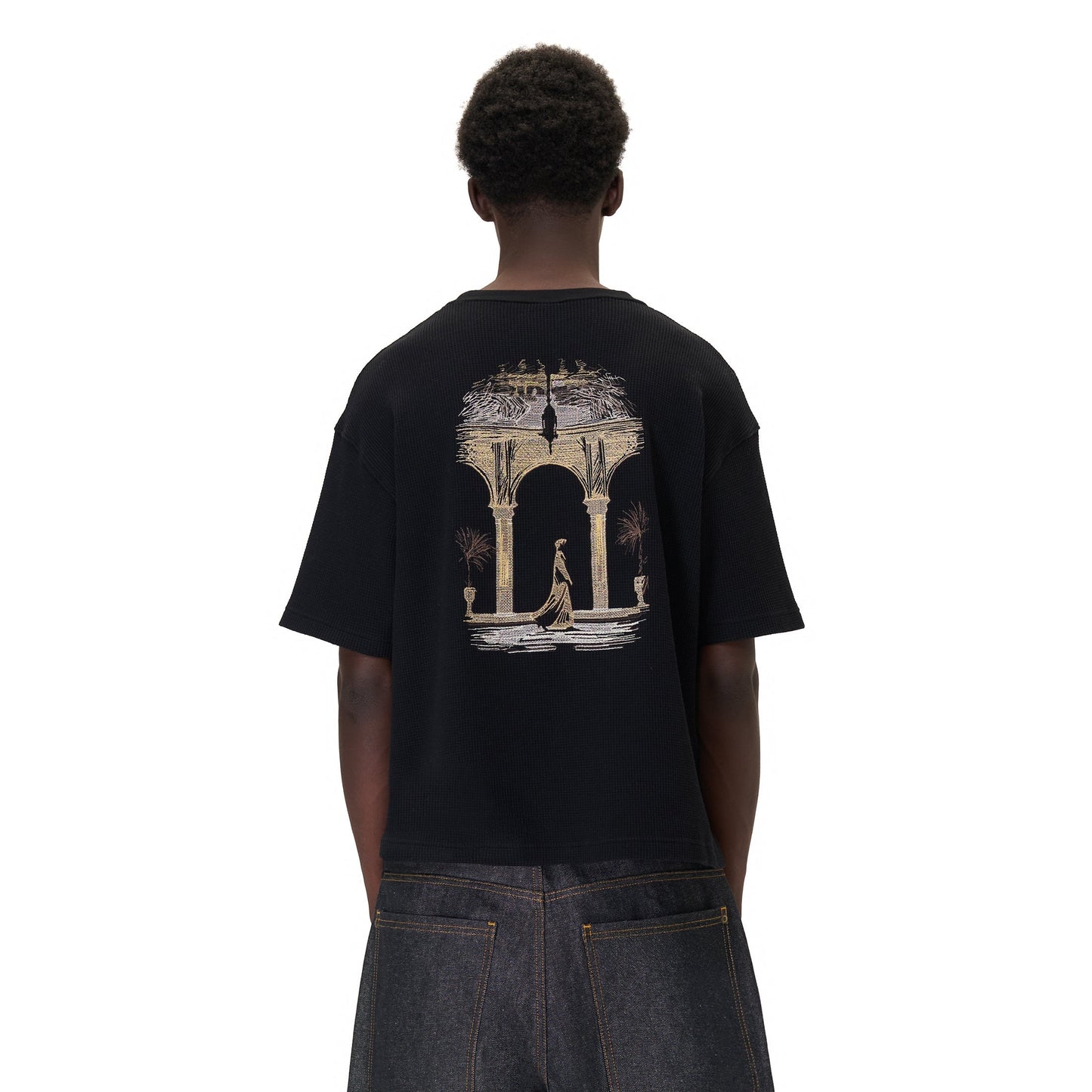 "aziza" waffle T Shirt black