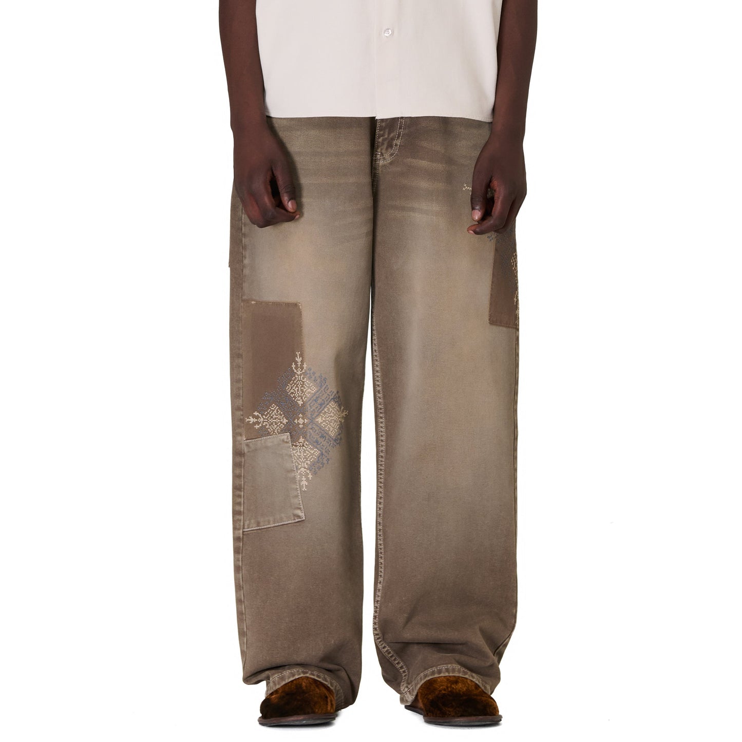 "aziza" brown washed Denim