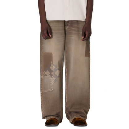 "aziza" brown washed Denim