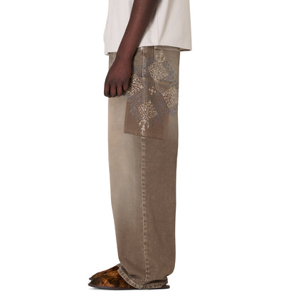 "aziza" brown washed Denim