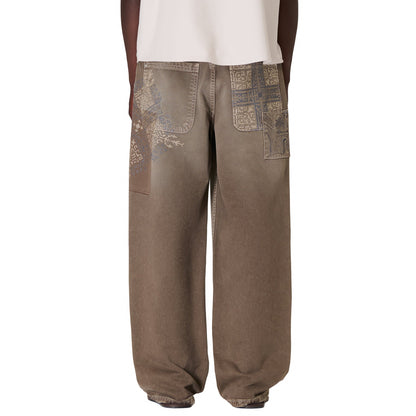 "aziza" brown washed Denim