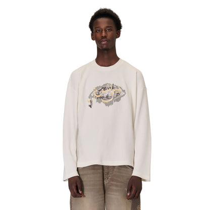 "aziza" waffle Longsleeve off white