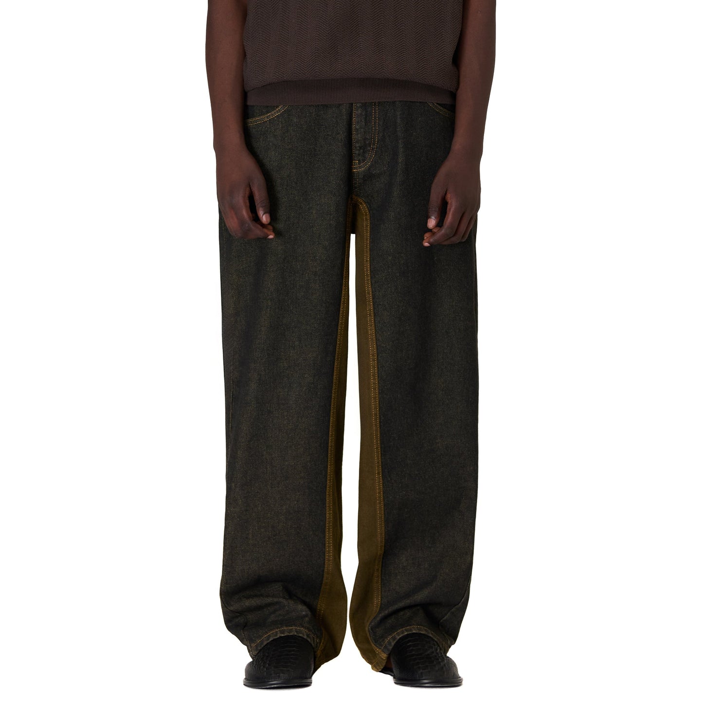 "aziza" black tinted Denim