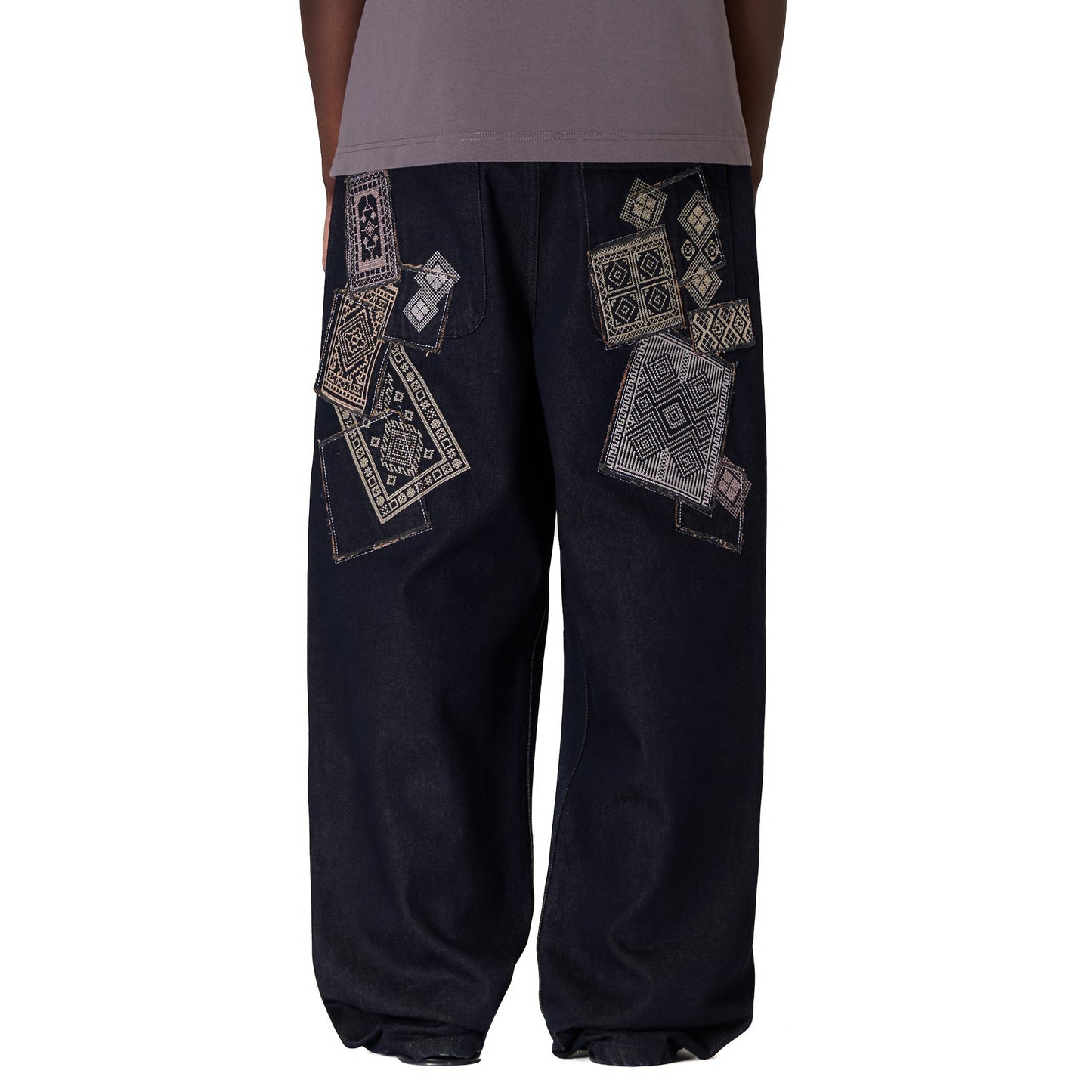 "aziza" red tinted Denim