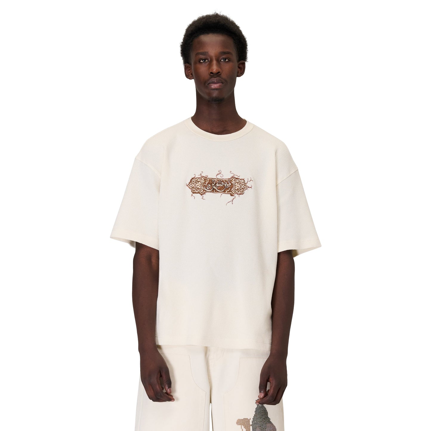 "aziza" waffle T Shirt ecru