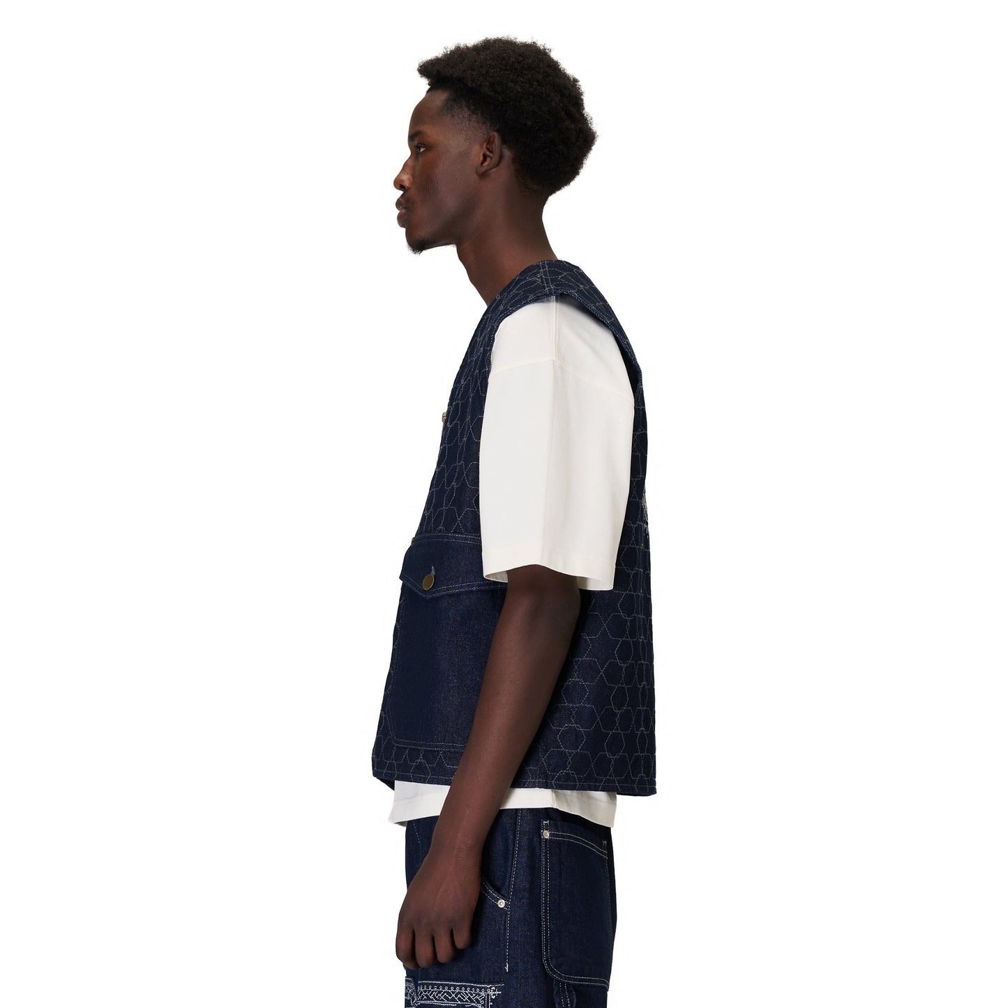 "aziza" denim Vest