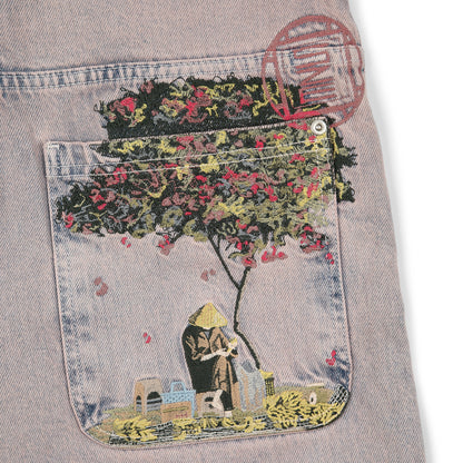 "lotus" denim faded rose