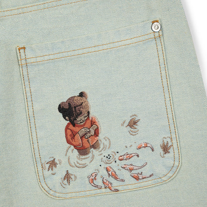 "koi fish" reverse denim