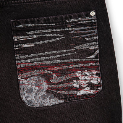 "lotus" denim black purple tint