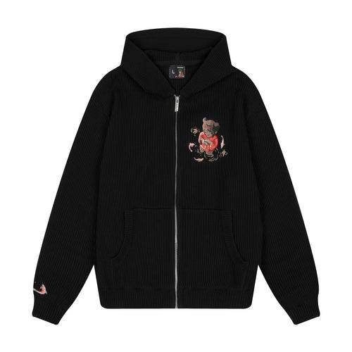 "koi fish" Zip Up knit
