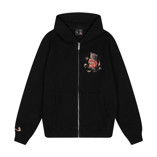 "koi fish" Zip Up knit