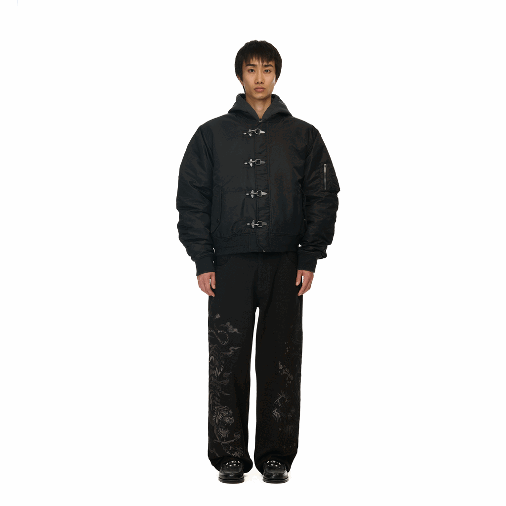 "yakuza" bomber Jacket black